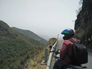 Image of Biker Tarun Bajaj on his solo Bike trip
