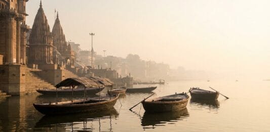 I Didn’t Just Visit Varanasi. I Lived It. Sunrise over the ghats of Varanasi along the River Ganga